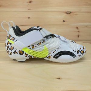 Nike SuperRep Cycle Shoes Womens White Black Leopard Peloton CJ0775-177